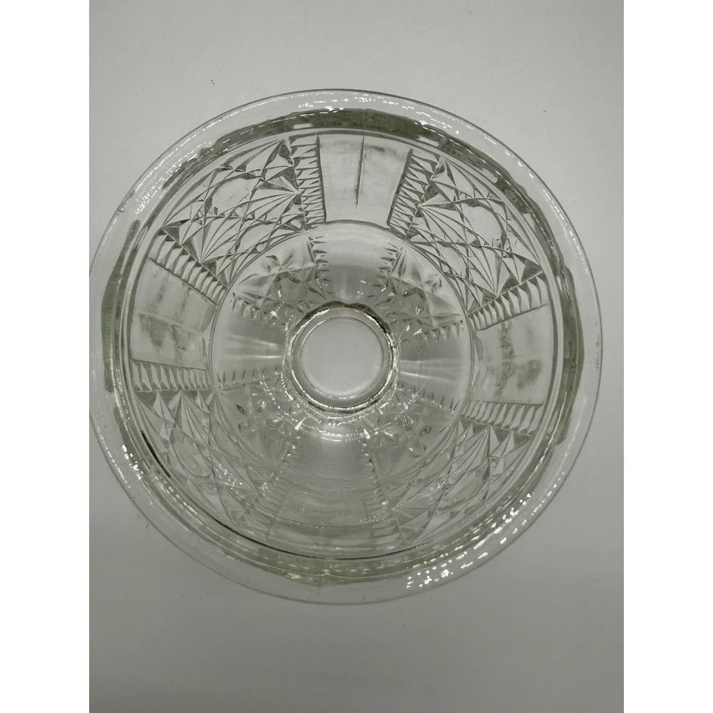 VTG Indiana Glass Stars And Bars Fairy Lamp Shade Only Clear